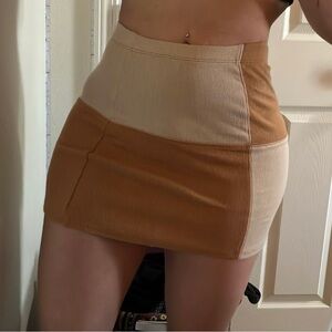 PacCares checkered brown and beige skirt